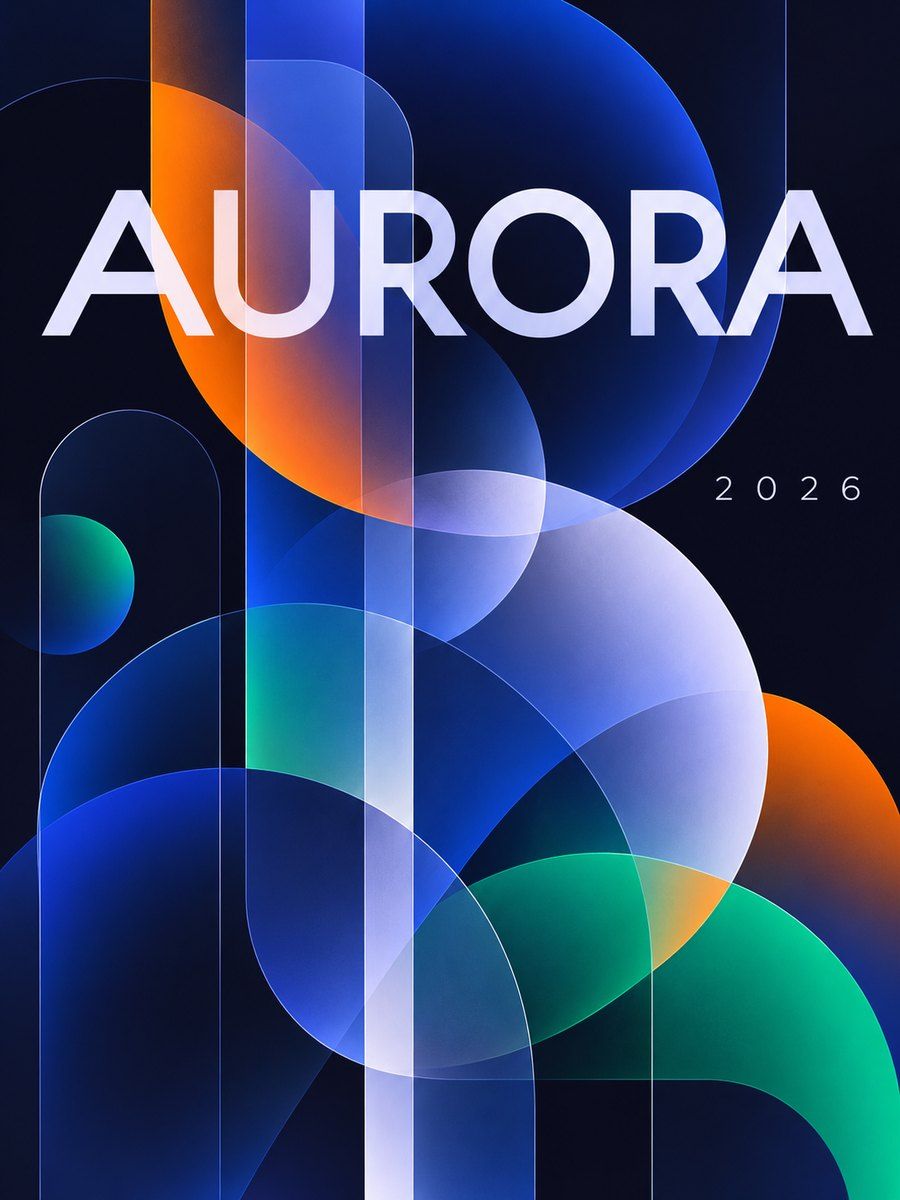 Example poster in the Glassmorphism style