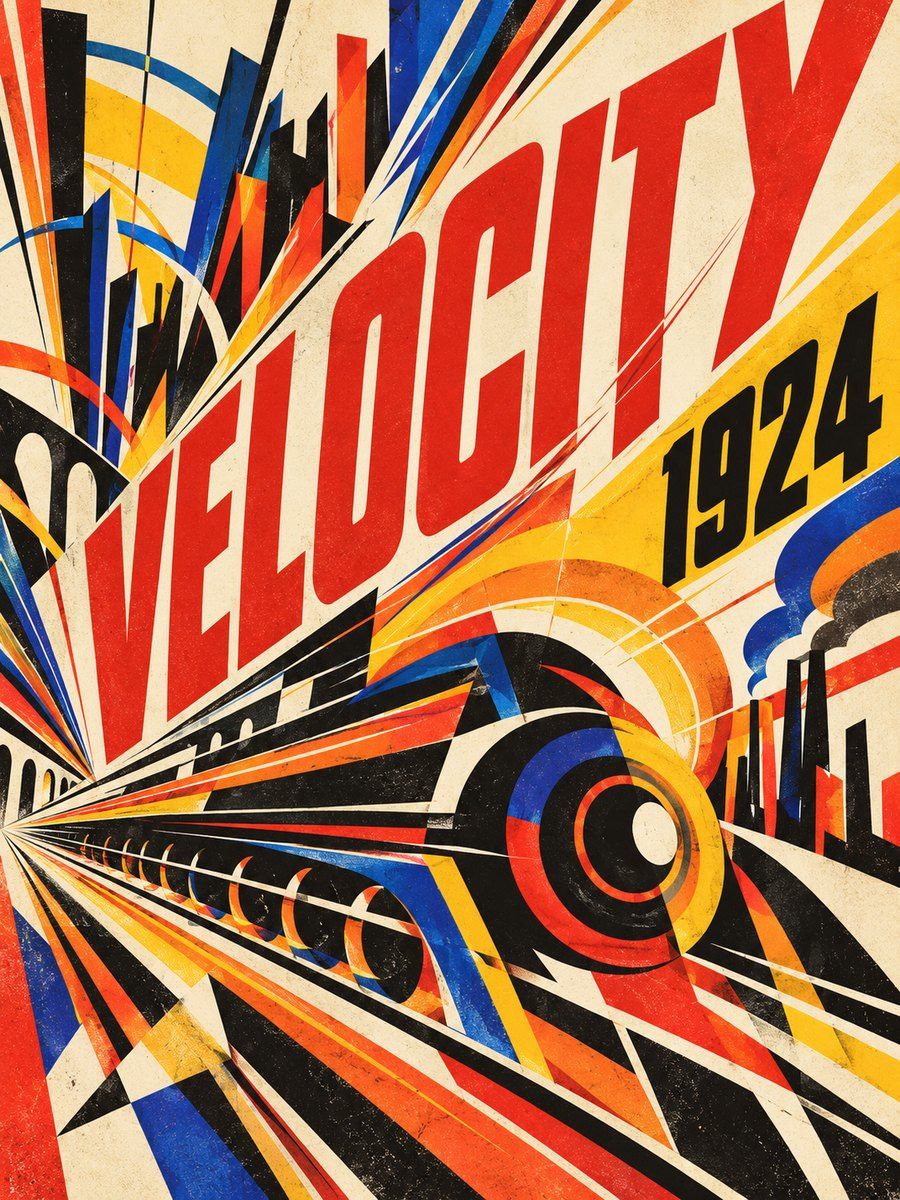 Example poster in the Italian Futurism style