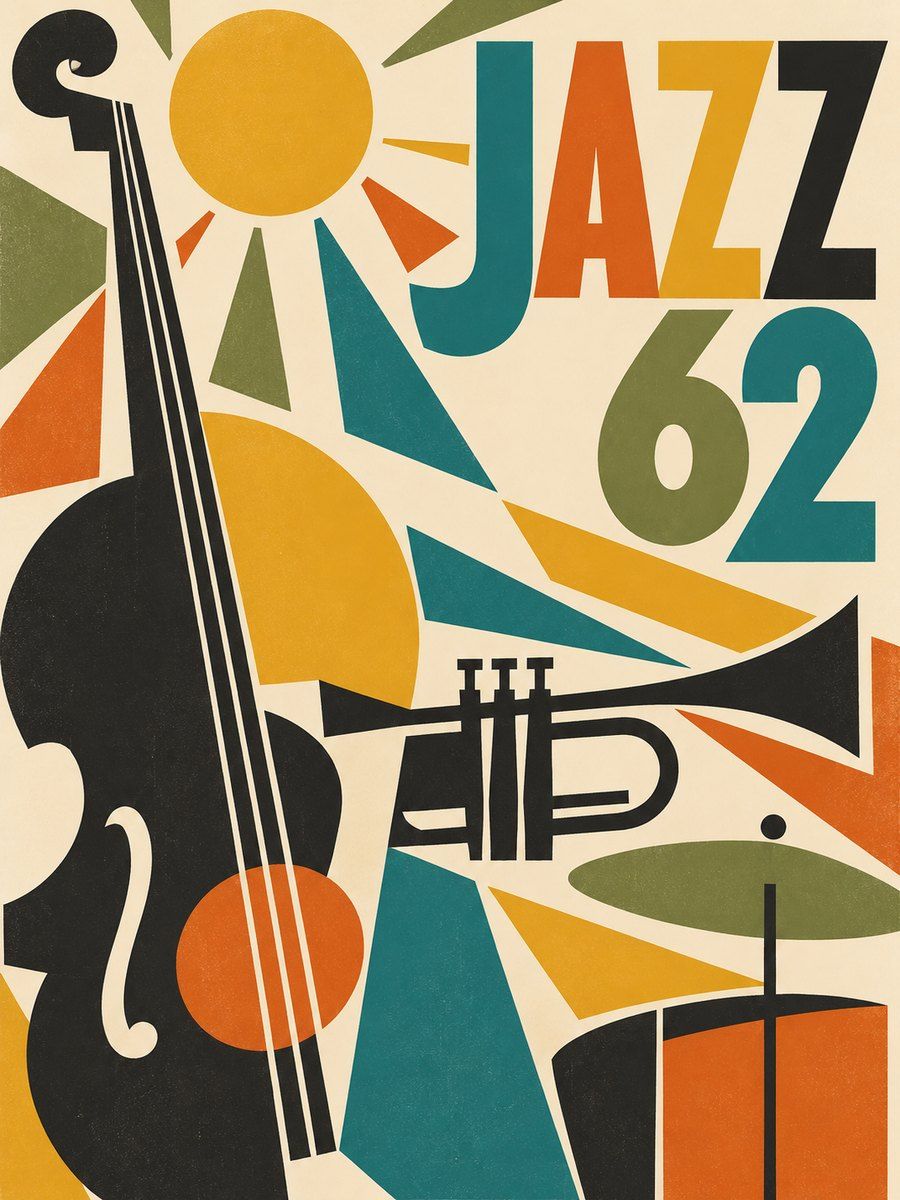 Example poster in the Mid-century modern style