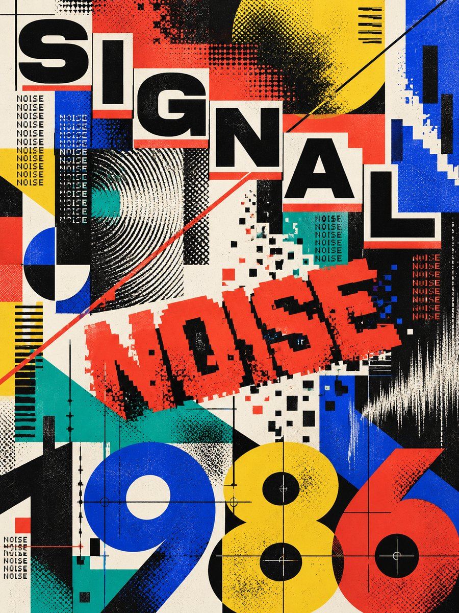 Example poster in the Postmodern New Wave (Weingart, Greiman, Emigre) style